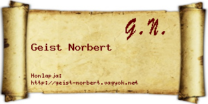 Geist Norbert névjegykártya